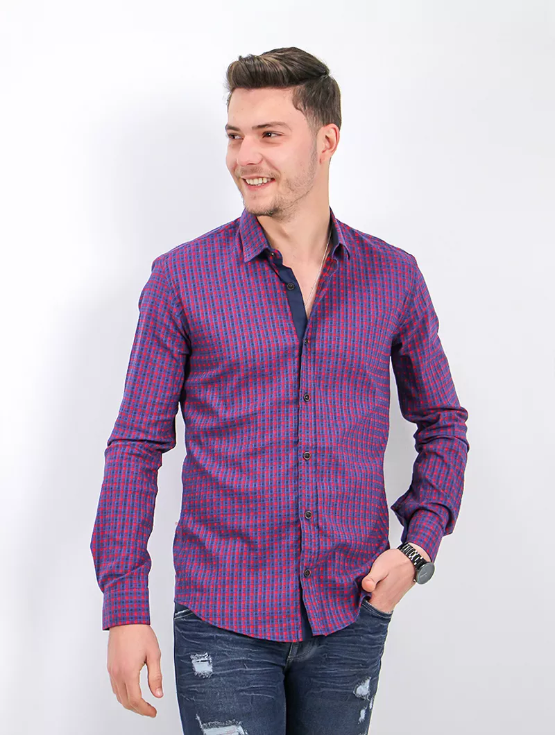 Chemise regular imprimé carreau